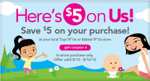 Toys R Us $5 Coupon