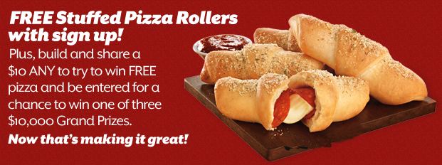 Pizza Hut: Free Stuffed Pizza Rollers + Enter to Win $10,000 ...