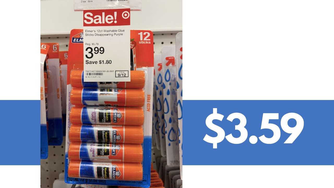 Target Circle 12 Elmer's Glue Sticks for 3.59 Southern Savers