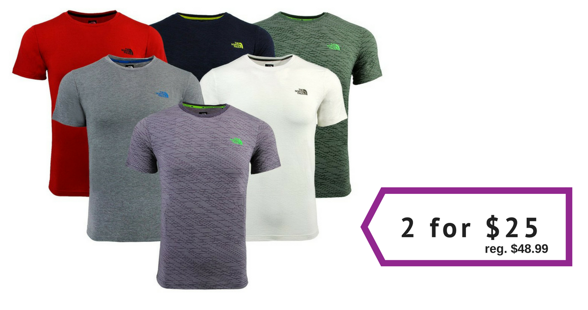 north face t shirts 2 for 25