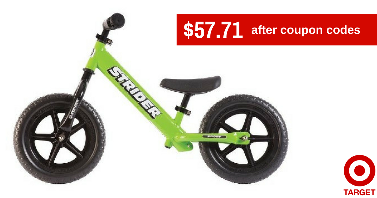 Strider No-Pedal Balance Bike, $64.11 