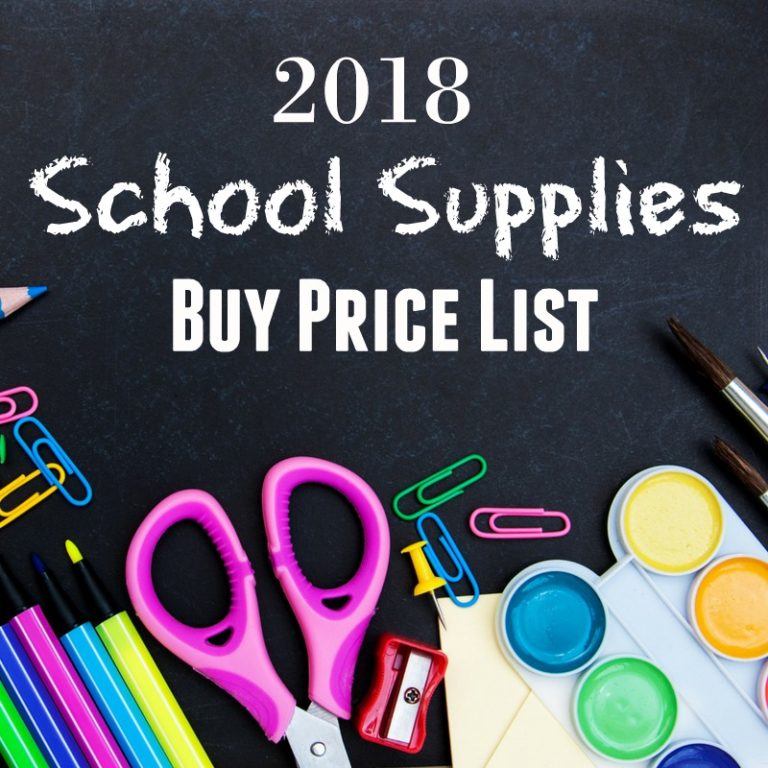 2018 School Supplies Buy Price List :: Southern Savers