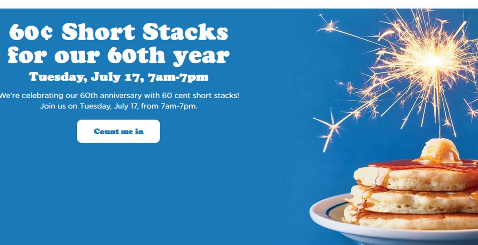 IHOP 60¢ Short Stack Buttermilk Pancakes :: Southern Savers