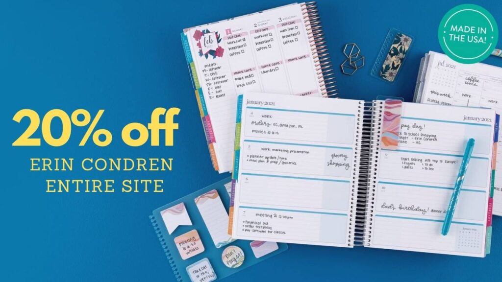 Erin Condren 20 Off Sitewide Get My Favorite Meal Planner