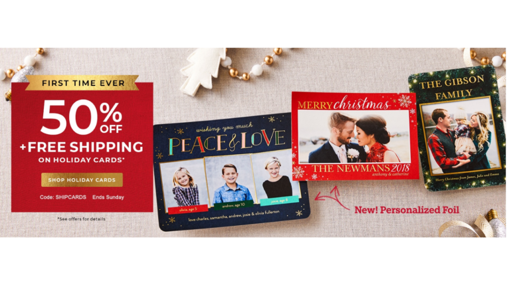 First Time Ever! 50 off Holiday Cards From Shutterfly + Free Shipping