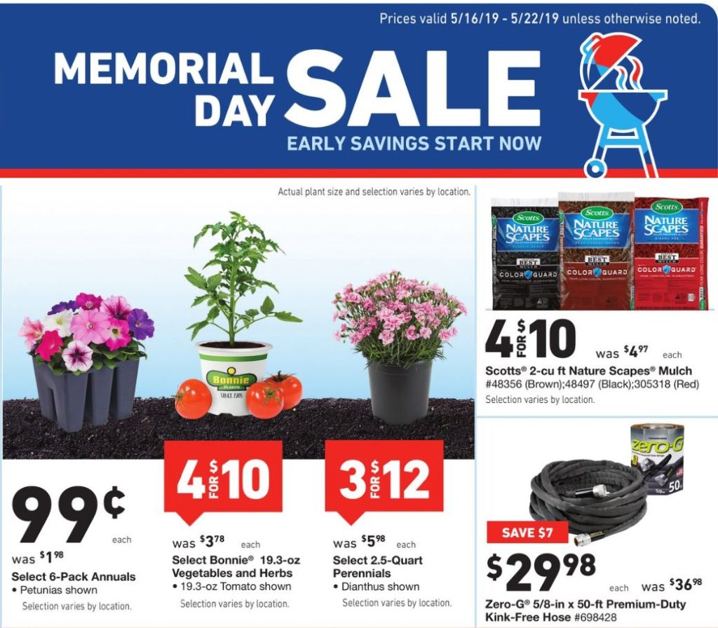 Lowes Memorial Day Sale 25¢ Pavers, 99¢ Plants Southern Savers