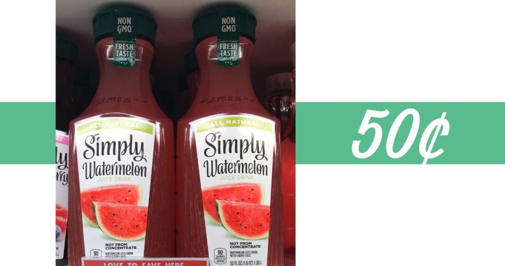 Simply Juice Coupon Makes Watermelon Juice 50¢ Southern Savers