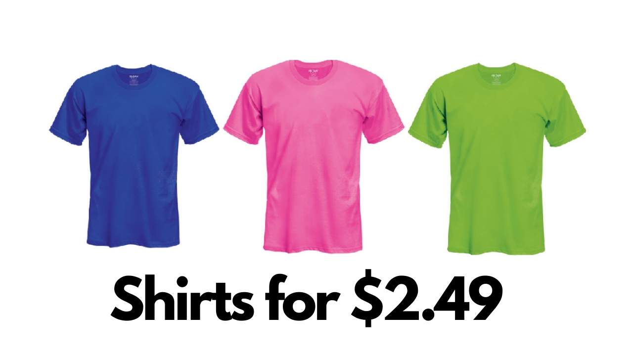 $2.49 Gildan Short Sleeve T-Shirts 