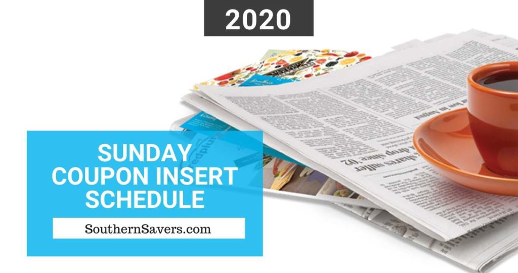 2020 Sunday Coupon Insert Schedule + Printable Calendar :: Southern Savers