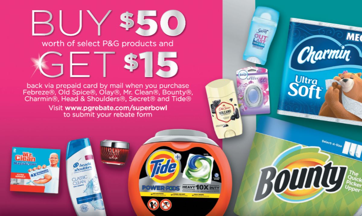 Earn a $15 credit when you stock up on P&G items at  today