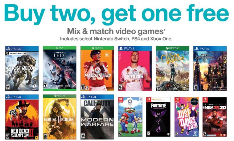 target buy 2 get 1 video games