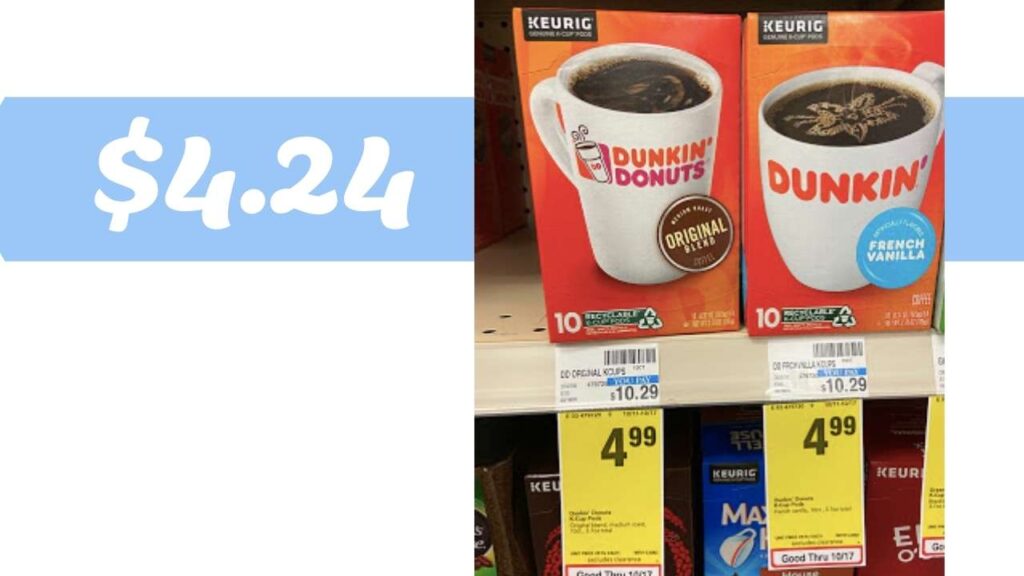 New Dunkin' Donuts Coupon Ground Coffee Or KCups for 4