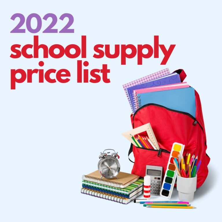 2022 School Supplies Buy Price List Southern Savers