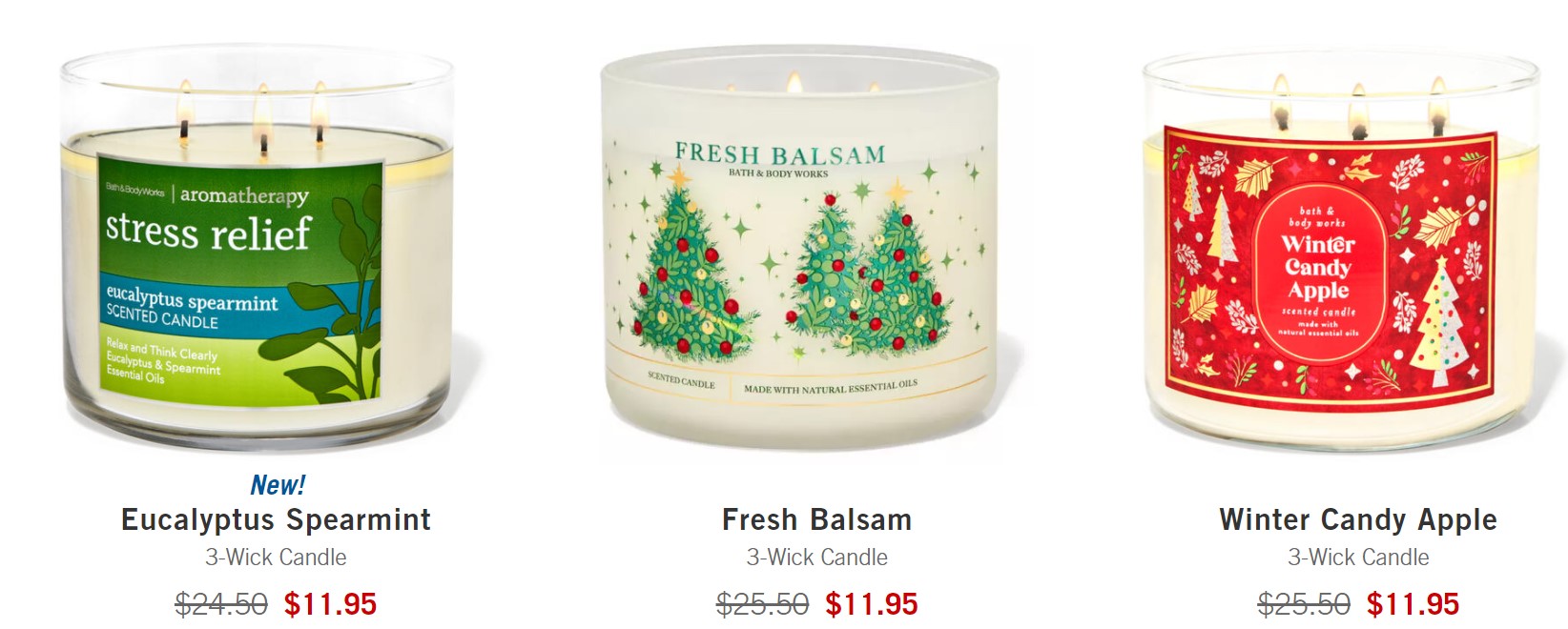 11.95 candles bath and body works