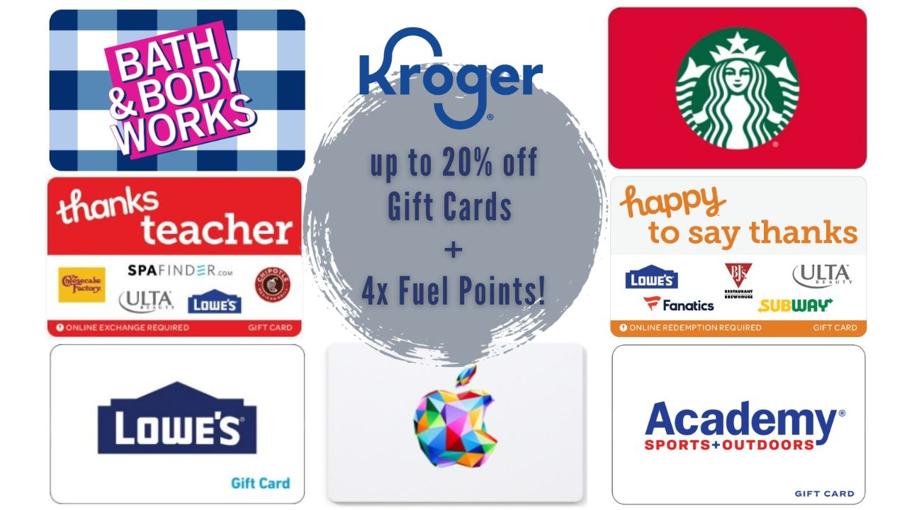 Kroger Gift Card Deals Starbucks, Lowe's & More Southern Savers