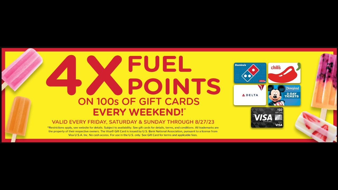 Kroger 4x Fuel Points Every Friday, Saturday and Sunday Through August