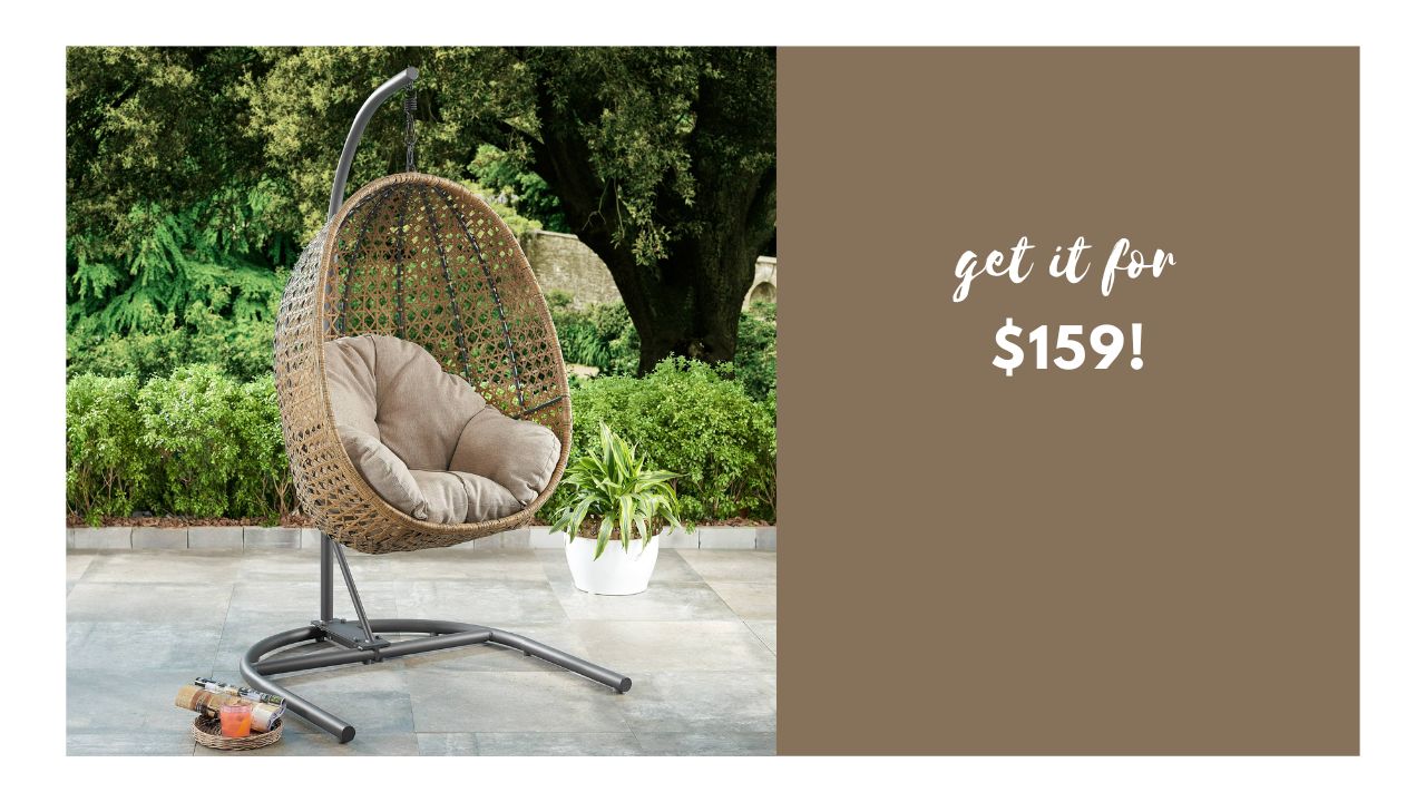 Patio Hanging Egg Chair with Stand $159 (reg. $297) :: Southern Savers