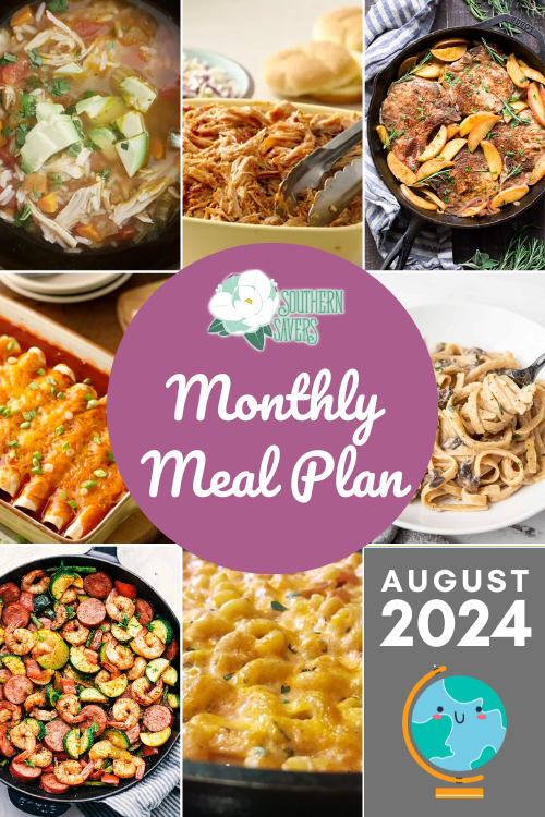 Get ready for the busy fall season by taking the guesswork out of meal planning. Here's our free August 2024 monthly meal plan!