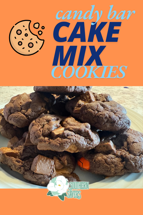 Use up all the leftover holiday candy by making this super easy candy bar cake mix cookies, with lots of variations possible!