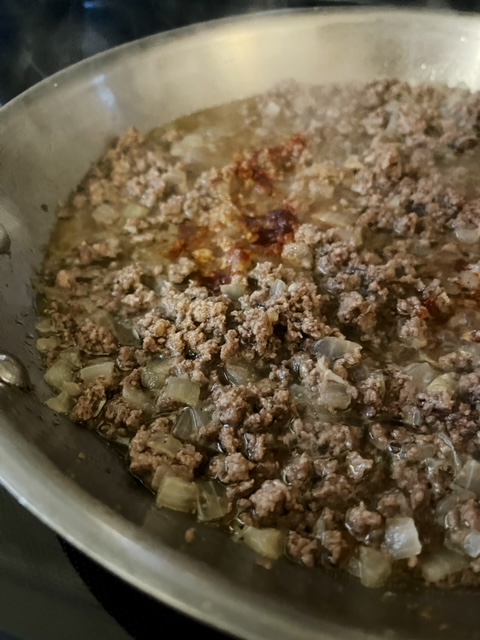 ground beef cooking